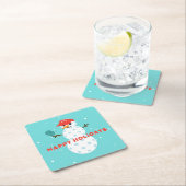 Pickleball Holiday Party Humurer Snowman Rechteckiger Pappuntersetzer (Vor Ort)