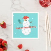 Pickleball Holiday Party Humurer Snowman Serviette (Beispiel)
