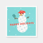 Pickleball Holiday Party Humurer Snowman Serviette (Vorderseite)