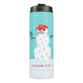 Pickleball Holiday Weihnachten Humour Snowman Thermosbecher