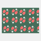 Pickleball Holiday Wrapping Paper Geschenkpapier Set (Vorderseite 3)