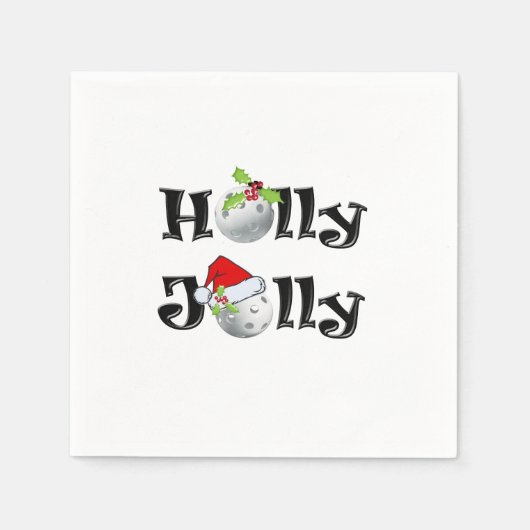 Pickleball-Holly Jolly Serviette (Vorderseite)
