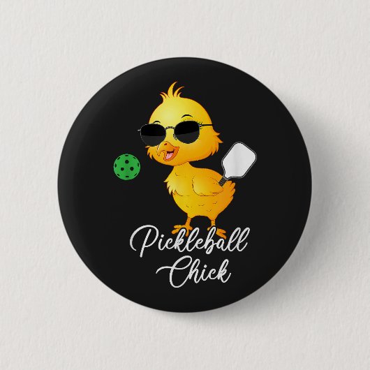 Pickleball Huhn Lustiges Pickleball Button (Vorderseite)