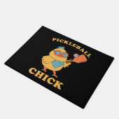 Pickleball Huhn - retro Fußmatte (Schrägansicht)