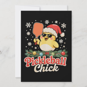 Pickleball Huhn Weihnachtsmann Hut Sonnenbrille We Einladung