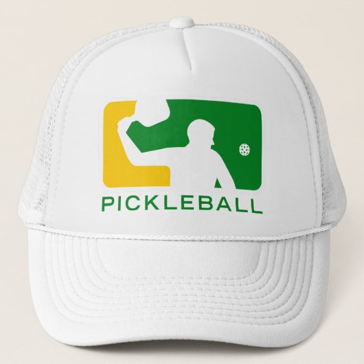 Pickleball Hut: Oberste Spielklasse (Grün/Gelb) Truckerkappe (Vorderseite)