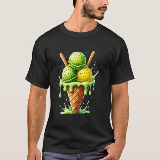 Pickleball Ice Cream Cone T-Shirt (Vorderseite)