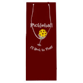 Pickleball, ich bleibe dran! T - Shirt Glass Geschenktüte Für Weinflaschen (Rückseite)
