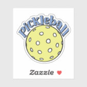 Pickleball in Blau mit gelbem Ball Aufkleber (Blatt)