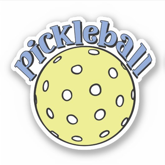 Pickleball in Blau mit gelbem Ball Aufkleber (Vorderseite)