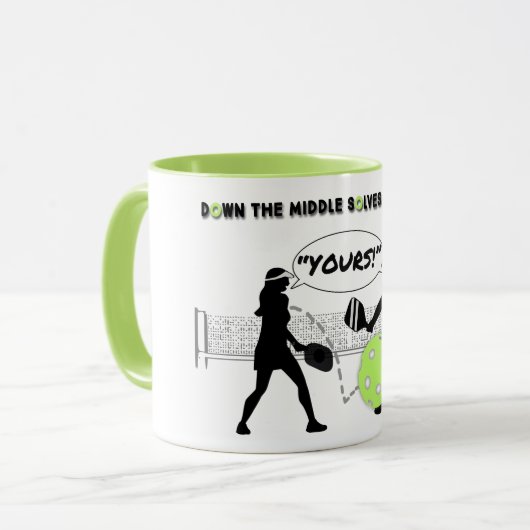 Pickleball: In der Mitte löst das Rätsel Tasse (Vorderseite Links)