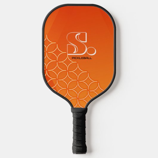 Pickleball individuell angepasstes oranges Muster Schläger (Vorderseite)