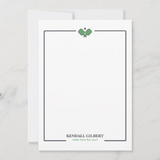 Pickleball Individueller Name Notizkarte | Navy Gr Mitteilungskarte