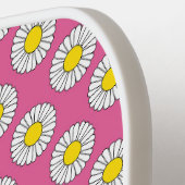 Pickleball Initials Pink Yellow White Daisies ihr Schläger (Linke Seite)