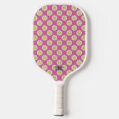Pickleball Initials Pink Yellow White Daisies ihr Schläger (Rückseite)