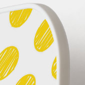 Pickleball Initials Yellow Polka Dot Sports Pickleball Schläger (Linke Seite)