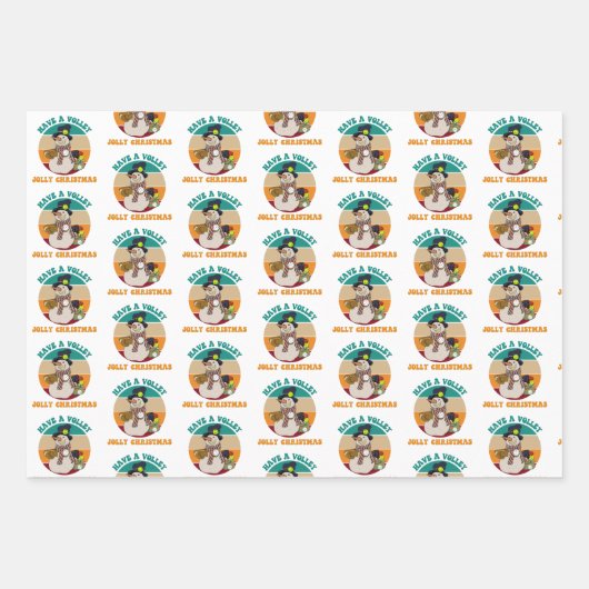 Pickleball Inspiriert Weihnachten Geschenkpapier Set (Vorderseite 3)