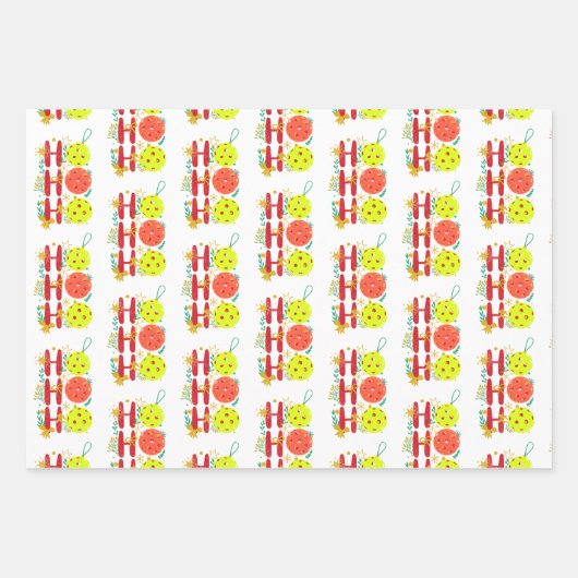 Pickleball Inspiriert Weihnachten Geschenkpapier Set (Vorderseite 2)