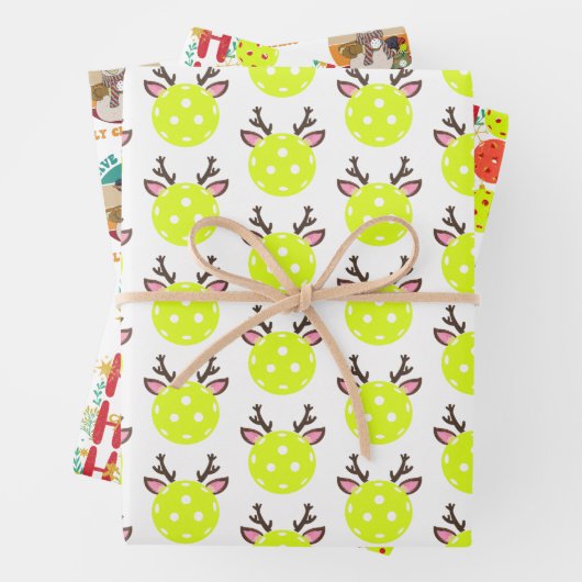 Pickleball Inspiriert Weihnachten Geschenkpapier Set (Beispiel)