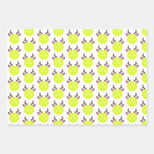 Pickleball Inspiriert Weihnachten Geschenkpapier Set (Vorderseite)