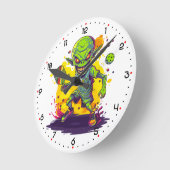 Pickleball Invader Pickleball  Runde Wanduhr (Winkel)