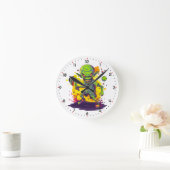 Pickleball Invader Pickleball Runde Wanduhr (Zuhause)