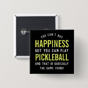 Pickleball is Happiness Funny Pickleball Gift Button