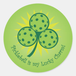 Pickleball is my lucky charm runder aufkleber