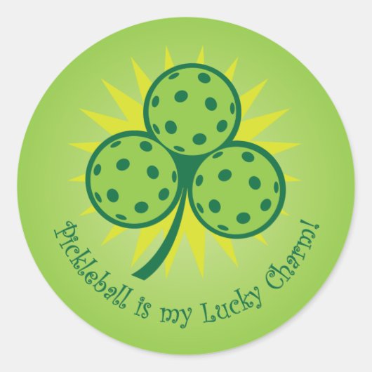 Pickleball is my lucky charm runder aufkleber (Vorderseite)