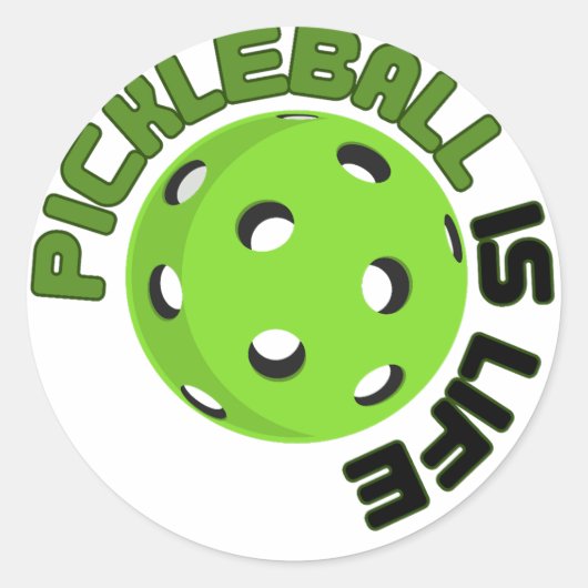 Pickleball ist das Leben Runder Aufkleber (Vorderseite)