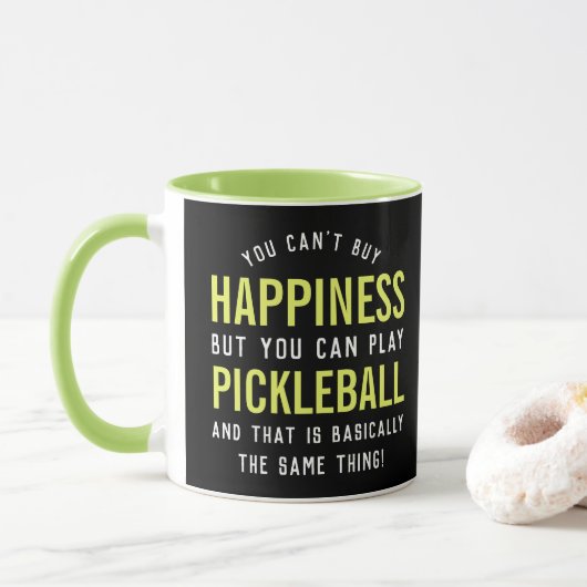 Pickleball ist Glück Funny Pickleball Geschenk Tasse (Mit Donut)