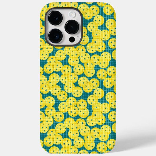 Pickleball ist Leben - Gelb auf Aquamarin Case-Mate iPhone Hülle (Rückseite)