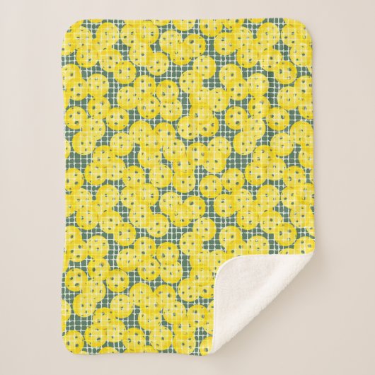 Pickleball ist Leben - Gelb auf Grün Sherpadecke (Vorderseite)