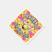 Pickleball ist mein glücklicher Ort - farbenfrohe Serviette (Ecke)