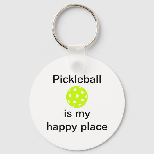 Pickleball ist mein glücklicher Ort Schlüsselanhänger (Vorderseite)