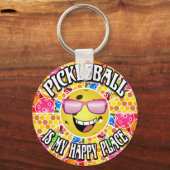 Pickleball ist mein glücklicher Ort und lächelt Pi Schlüsselanhänger (Vorderseite)