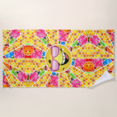 Pickleball ist mein glücklicher Ort und lächelt Pi Strandtuch (Vorderseite)