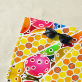 Pickleball ist mein glücklicher Ort und lächelt Pi Strandtuch (Beispiel)