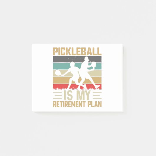 Pickleball ist mein Rentenplan Funny Pickleball Post-it Klebezettel (Vorderseite)