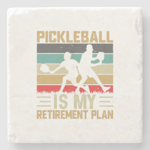 Pickleball ist mein Rentenplan Funny Pickleball Steinuntersetzer