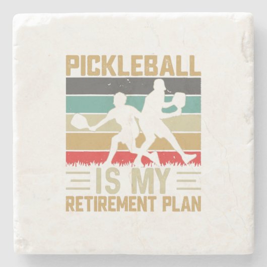 Pickleball ist mein Rentenplan Funny Pickleball Steinuntersetzer (Vorderseite)
