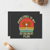 Pickleball ist mein Rentenplan Funny Vintager Vate Mitteilungskarte (Vorderseite/Rückseite Beispiel)
