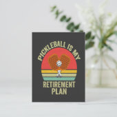 Pickleball ist mein Rentenplan Funny Vintager Vate Postkarte (Stehend Vorderseite)