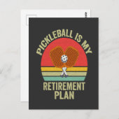 Pickleball ist mein Rentenplan Funny Vintager Vate Postkarte (Vorne/Hinten)