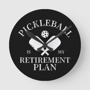 Pickleball ist meine Altersvorsorge Runde Wanduhr