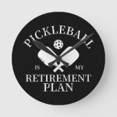 pickleball ist meine Pflanze in Rente Runde Wanduhr (Vorderseite)