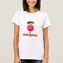 Pickleball ist mit pinkfarbenem T-Shirt funtastic