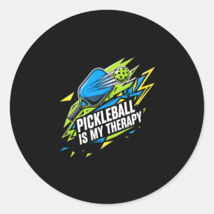 Pickleball ist Therapie lustiges Paddle Ball Spiel Runder Aufkleber