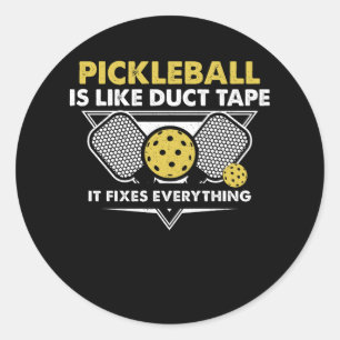 Pickleball ist wie Duct Tape es Fixes alles P Runder Aufkleber