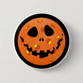 Pickleball Jack-o''Lantern Skeleton Halloween Button (Vorderseite)